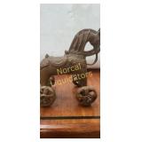 Heavy Brass Temple Toy Horse On Wheels about  see
