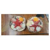 Two Lot of sea shells in a basket