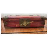 Classic Chinese Jewelry Box with Brass and Jade