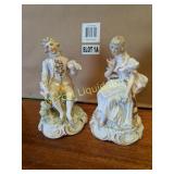 VINTAGE JAPAN MADE COLONIAL FIGURINES. 8 IN