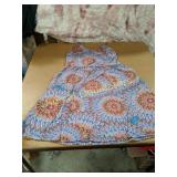 YTHON FLORAL XL ADJUSTABLE STRAP DRESS. GATHERED