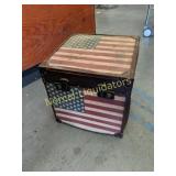 US FLAG THEMED STORAGE BOX16 x 16 x16 in Square