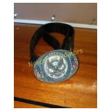 38" Leather Belt with Patriotic Buckle From 1988.