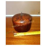 LATHE TURNED BURL WOOD TRINKET BOX ABOUT 3.5"