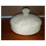 CARVED STONE COVERED DISH 5.5" Across About 4"