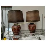PAIR OF VERY NICE LAMPS SOUTHWESTERN FEEL. 22.5