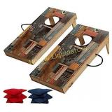 TIANNBU Solid Wood Cornhole Set Portable Bean