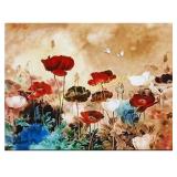 Wieco Art Blooming Poppies Large Colorful Flowers
