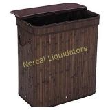 SONGMICS Folding Laundry Basket with Lid Handles