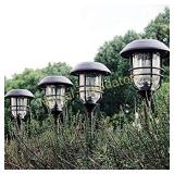 GIGALUMI 4 Pack Outdoor Solar Lights, Glass and