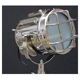 Nautical Black Tripod Spot Light Chrome
