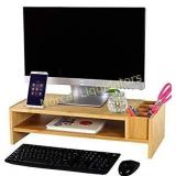 Olive Oak Concepts 2-Tier Bamboo Monitor Stand |