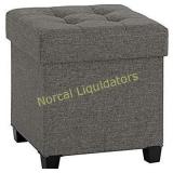 SONGMICS Collapsible Cube Storage Ottoman Foot