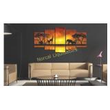 Konda Art 5 Piece Giraffe Canvas Wall Art African