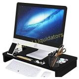 SONGMICS Bamboo Monitor Stand Riser with Storage