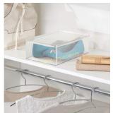 **mDesign Stackable Plastic Closet Shelf Shoe