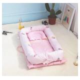 Abreeze Baby Bassinet for Bed -Strawberry Baby