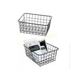 Metal Wire Storage Basket with Handles for