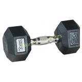 York Barbell Rubber Hex with Chrome Ergo Handle.