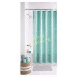 Mainstays Geo Jacquard Fabric Shower Curtain