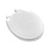 Mainstays Round White Wood Toilet Seat With Easy