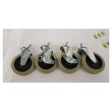 4-Pack 4-in Rubber Swivel Casters. Like new