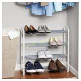 Mainstays 4-Tier Shoe Rack, White with Steel