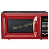 Mainstays 0.7 Cu. Ft. 700W Red Microwave with 10
