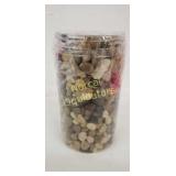 Approximately 2.5 lbs of river rocks, naturally