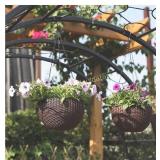 T4U Plastic Hanging Planter Coffee Brown Pack of