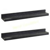 O&K FURNITURE Set of 2 Black Picture Ledge