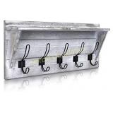 Rustic Wall Mounted Coat Rack Shelf - Wooden