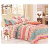 Wake In Cloud - Bohemian Comforter Set, Orange