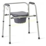 Medline Steel 3-in-1 Bedside Commode, Portable