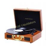 Musitrend Record Player Vinyl Turntable with