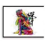 Black Border Framed Zen Buddha Statue Wall Art