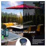 Wonlink 9ft Patio Umbrella,Solar Powered 32 LED