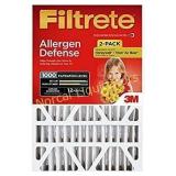 LOT OF 2 Filtrete 16x25x4, AC Furnace Air Filter,