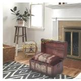 **Juvale Wooden Chest Trunk, 3-Piece Storage