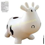 AppleRound White Cow Bouncer with Hand Pump,