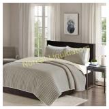 Comfort Spaces Reversible King Quilt Set Taupe -