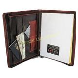 Business pad folder by Yeti Leather (brown).