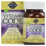 2 bottles Garden of Life Zinc Vitamin - Vitamin