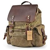 H-ANDYBAG Waxed Canvas Backpack Bag Rucksack Men