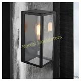 Square Black Single-Light Outdoor Wall PORCH LIGHT