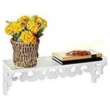 MyGift White Wood Cutout Scrollwork Design Wall