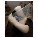 Pregnancy pillow with light blue cover