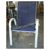 HEAVY DUTY WHITE METAL FRAME BLUE MESH OUTDOOR