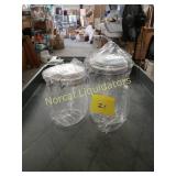 2 kitchen plastic canisters.  Unknown brand