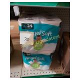 Lot of 2 Angelsoft 12 double roll toilet paper.
